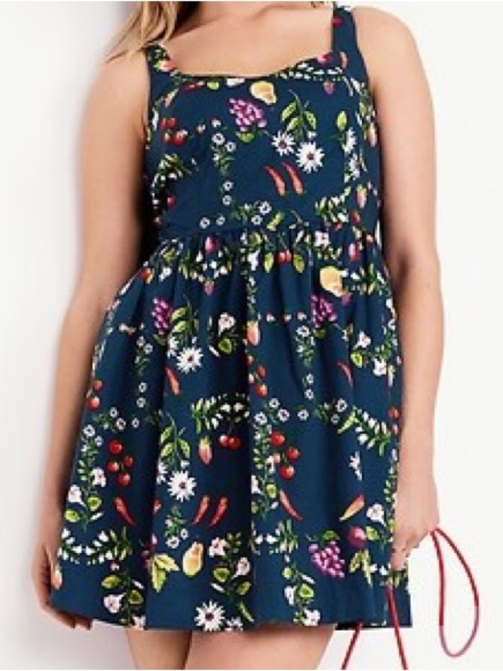 Old Navy Fruit & Floral Daisy Print Fit & Flare Cami Mini Dress Size PL